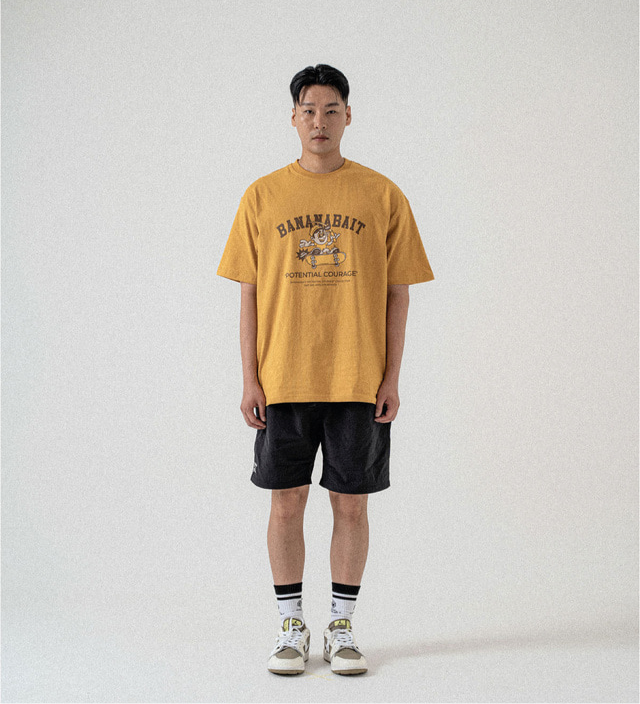 Skate Angler [Cotton series] T-shirt - Mustard