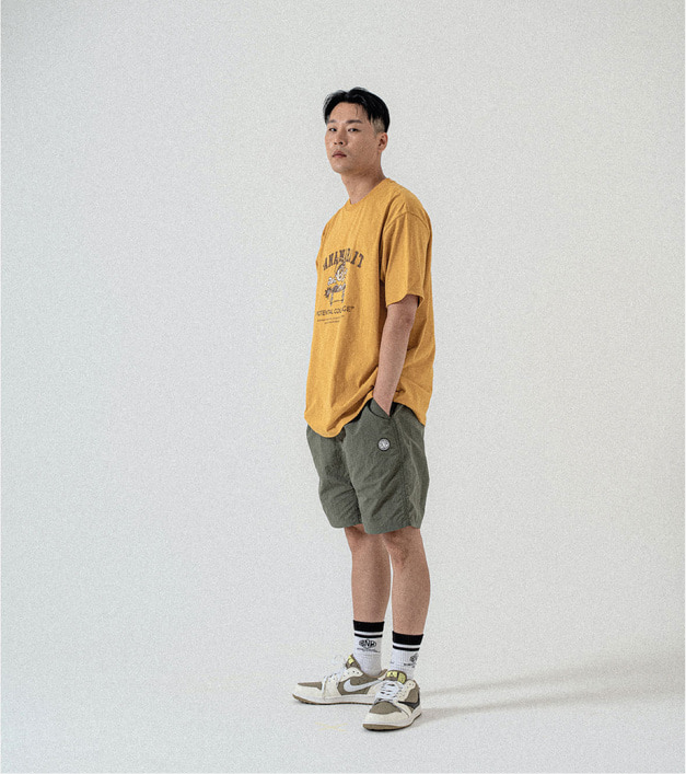 Skate Angler [Cotton series] T-shirt - Mustard