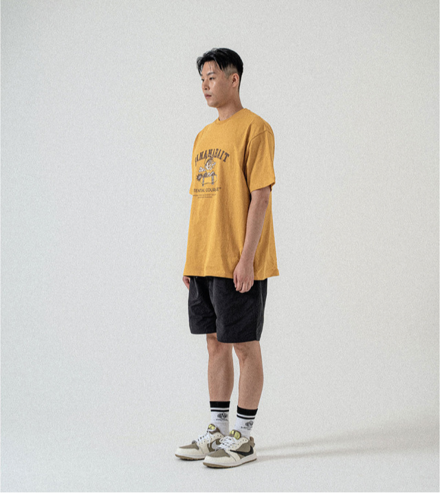 Skate Angler [Cotton series] T-shirt - Mustard