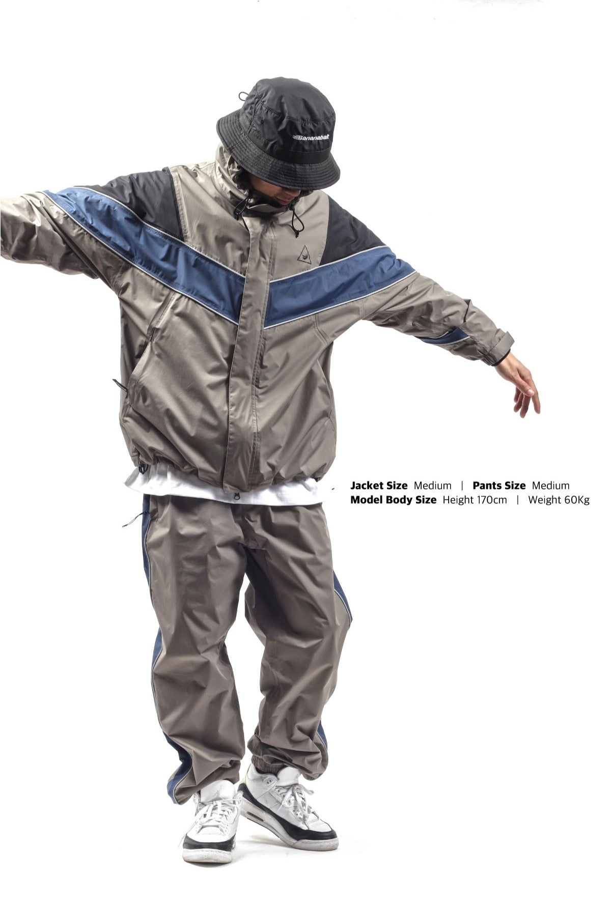 TRACK 2L [Bananabait] Rain Jacket Suit - Grey